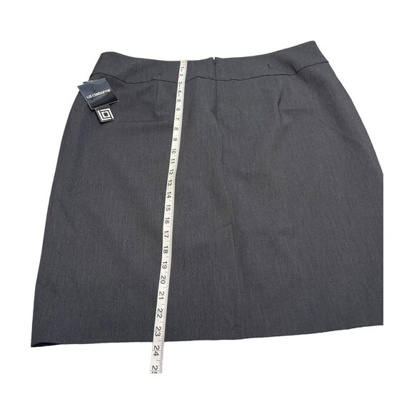 Liz Claiborne Straight & Pencil Skirt Women's 18 Gray Polyester Lined Back Zip - Picture 7 of 7